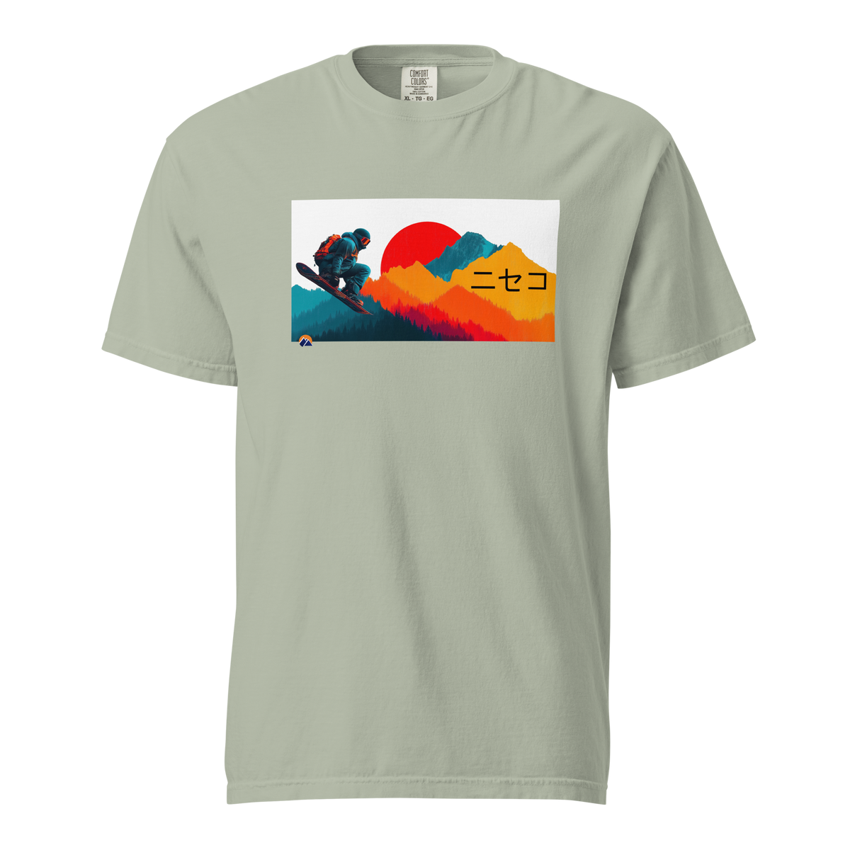 Niseko — Grin Dwellers Bay heavyweight garment-dyed tee, front view