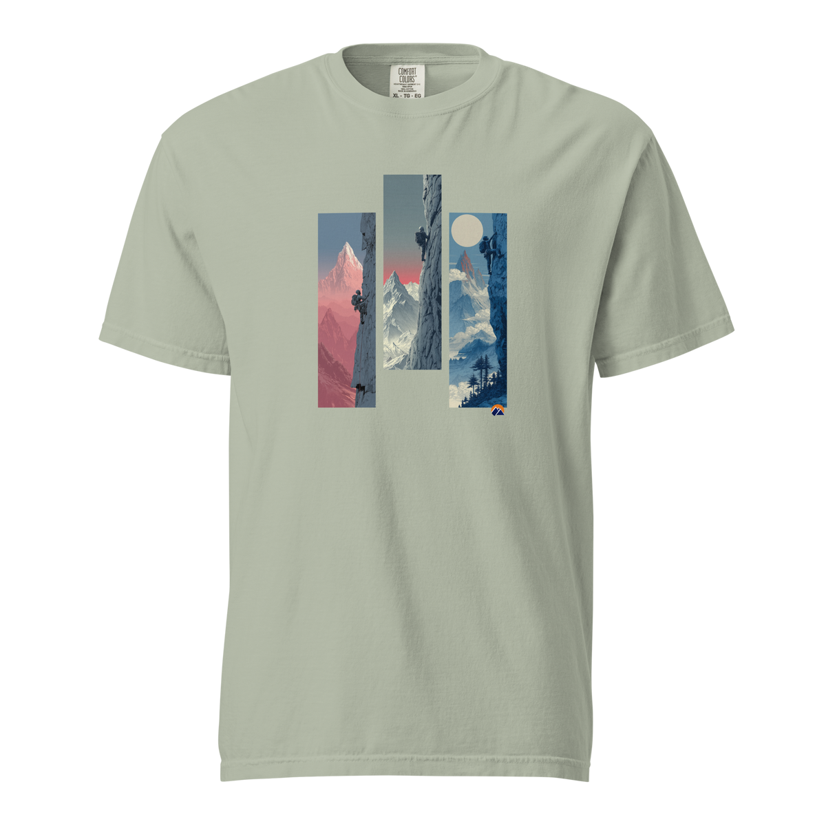 Three Walls — Grin Dwellers Bay heavyweight garment-dyed tee, front view