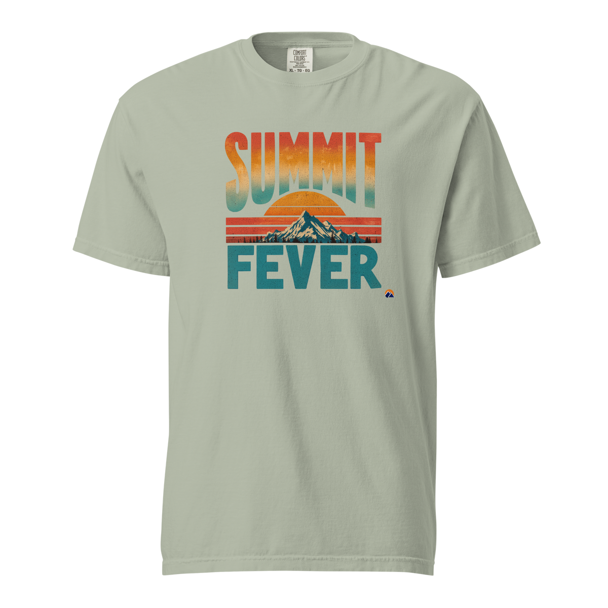 Summit Fever — Grin Dwellers Bay heavyweight garment-dyed tee, front view