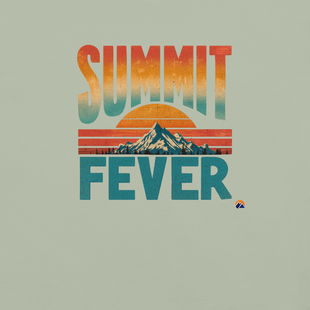 Summit Fever — Grin Dwellers Bay heavyweight garment-dyed tee, detail view