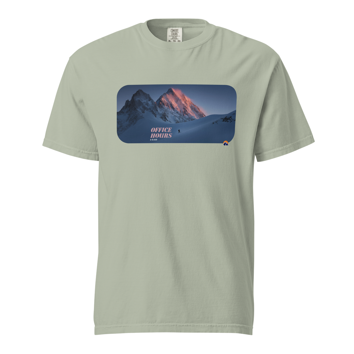 Office Hours — Grin Dwellers Bay heavyweight garment-dyed tee, front view