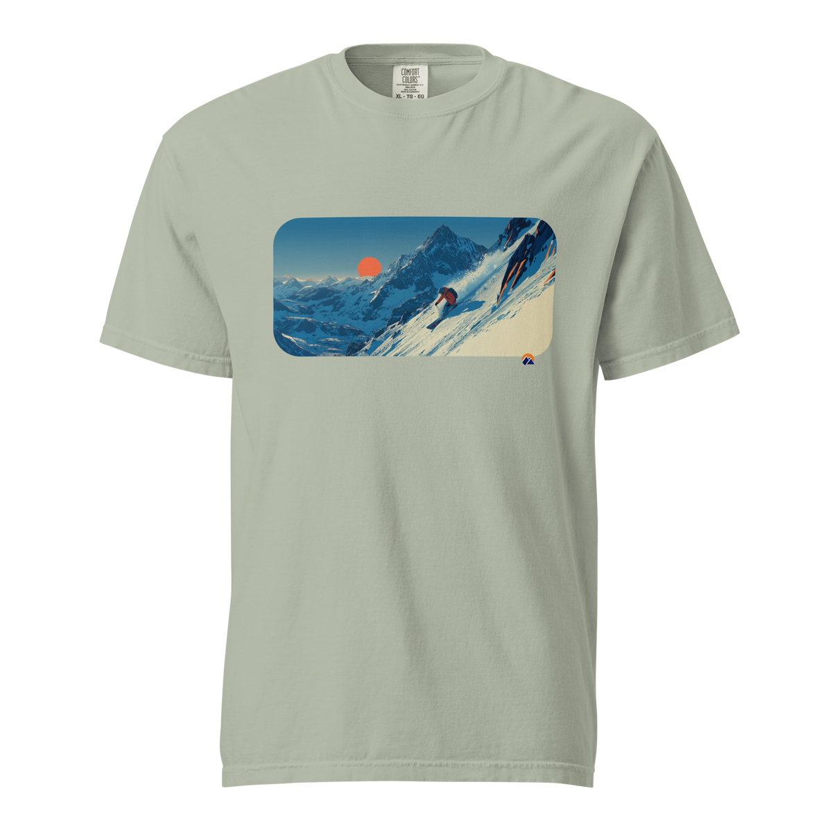 Golden Run — Grin Dwellers Bay heavyweight garment-dyed tee, front view