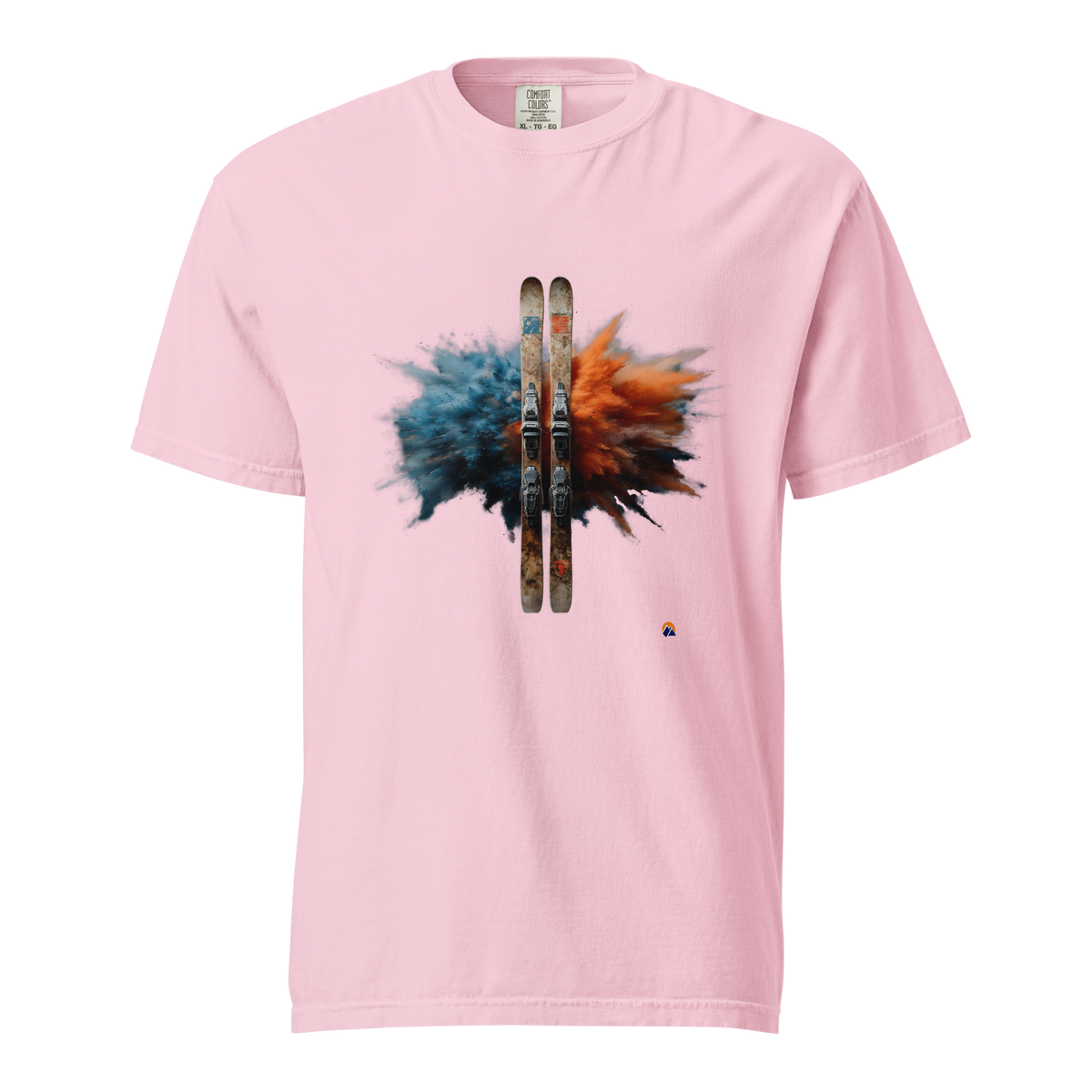 Powder Burst — Grin Dwellers Blossom heavyweight garment-dyed tee, front view