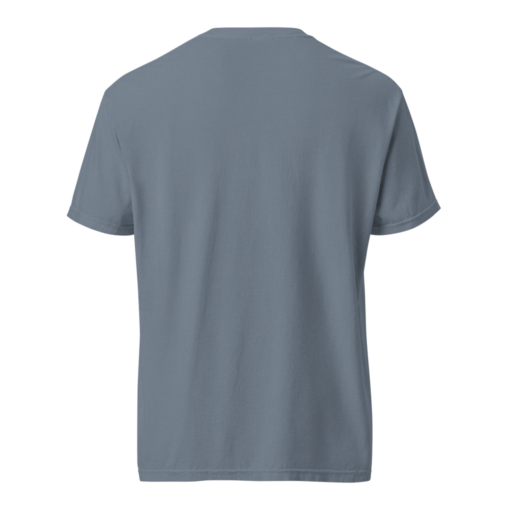 Worth The Alarm — Grin Dwellers Blue Jean heavyweight garment-dyed tee, back view