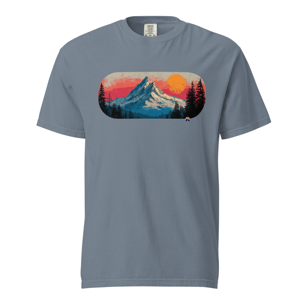 Worth The Alarm — Grin Dwellers Blue Jean heavyweight garment-dyed tee, front view