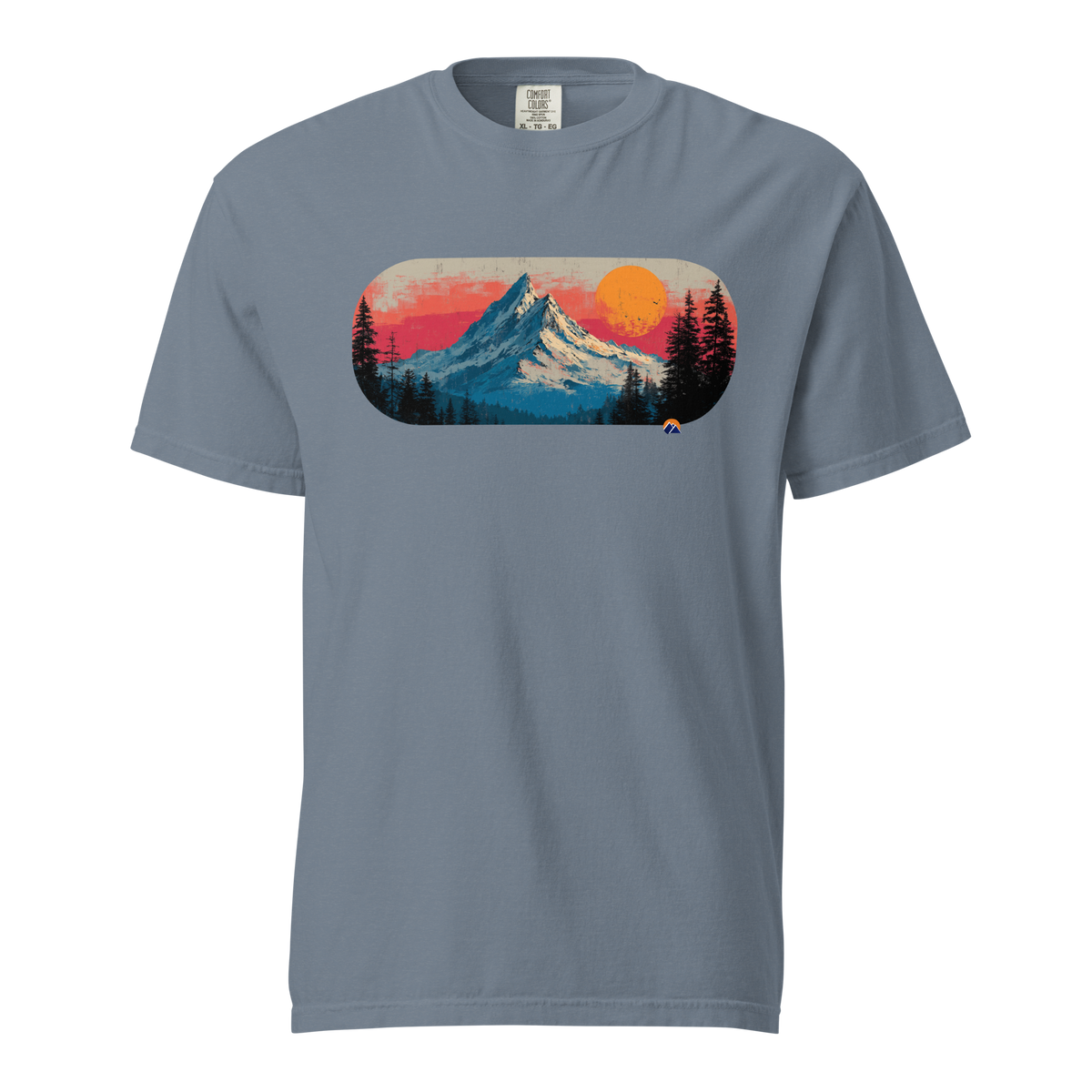 Worth The Alarm — Grin Dwellers Blue Jean heavyweight garment-dyed tee, front view