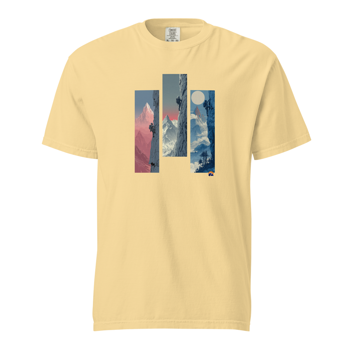 Three Walls — Grin Dwellers Butter heavyweight garment-dyed tee, front view