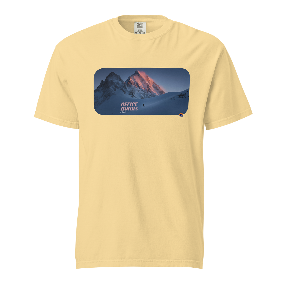 Office Hours — Grin Dwellers Butter heavyweight garment-dyed tee, front view