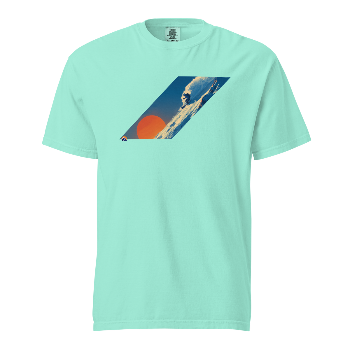 Wild Terrain — Grin Dwellers Chalky Mint heavyweight garment-dyed tee, front view