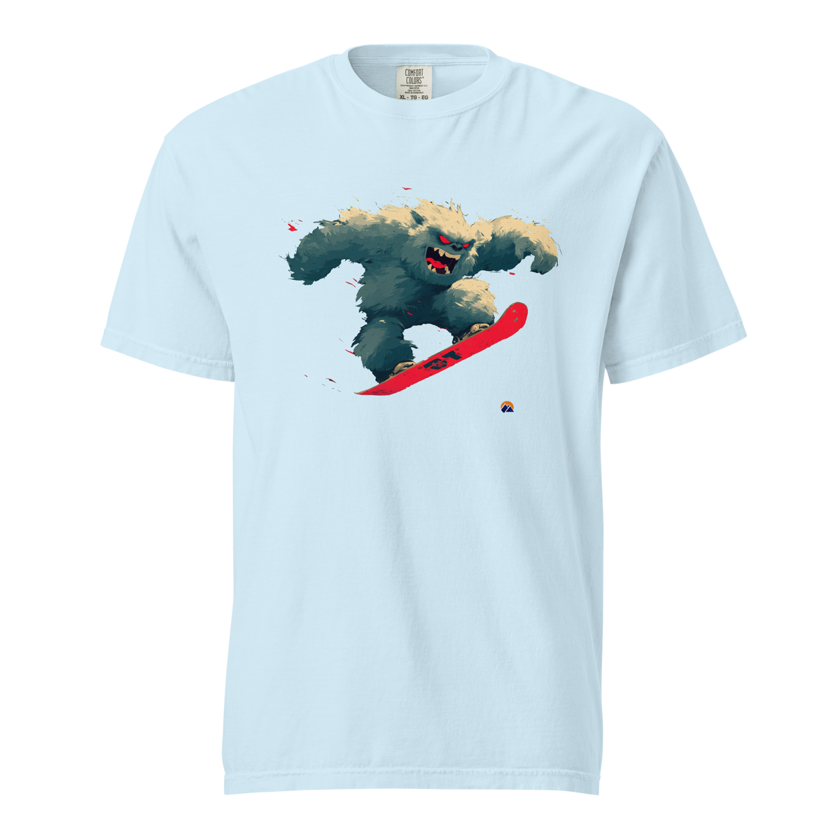 Dark Yeti — Grin Dwellers Chambray heavyweight garment-dyed tee, front view