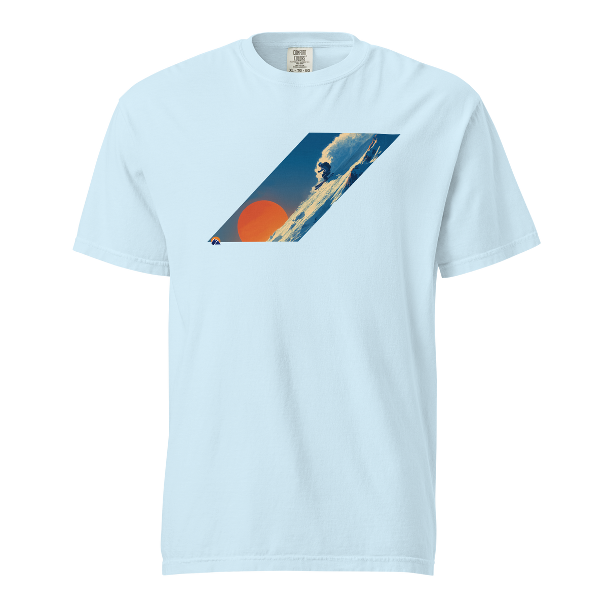 Wild Terrain — Grin Dwellers Chambray heavyweight garment-dyed tee, front view