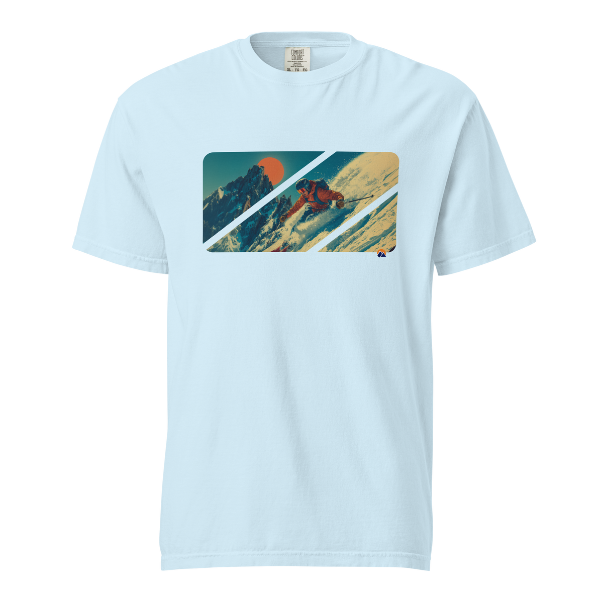 Last Light — Grin Dwellers Chambray heavyweight garment-dyed tee, front view