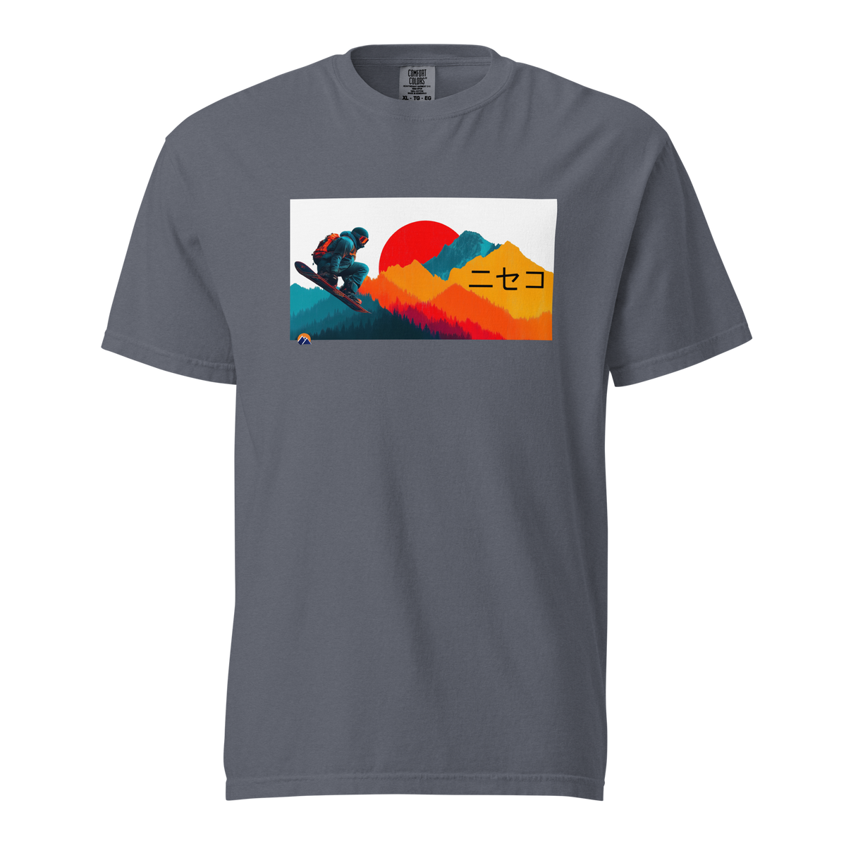 Niseko — Grin Dwellers Denim heavyweight garment-dyed tee, front view