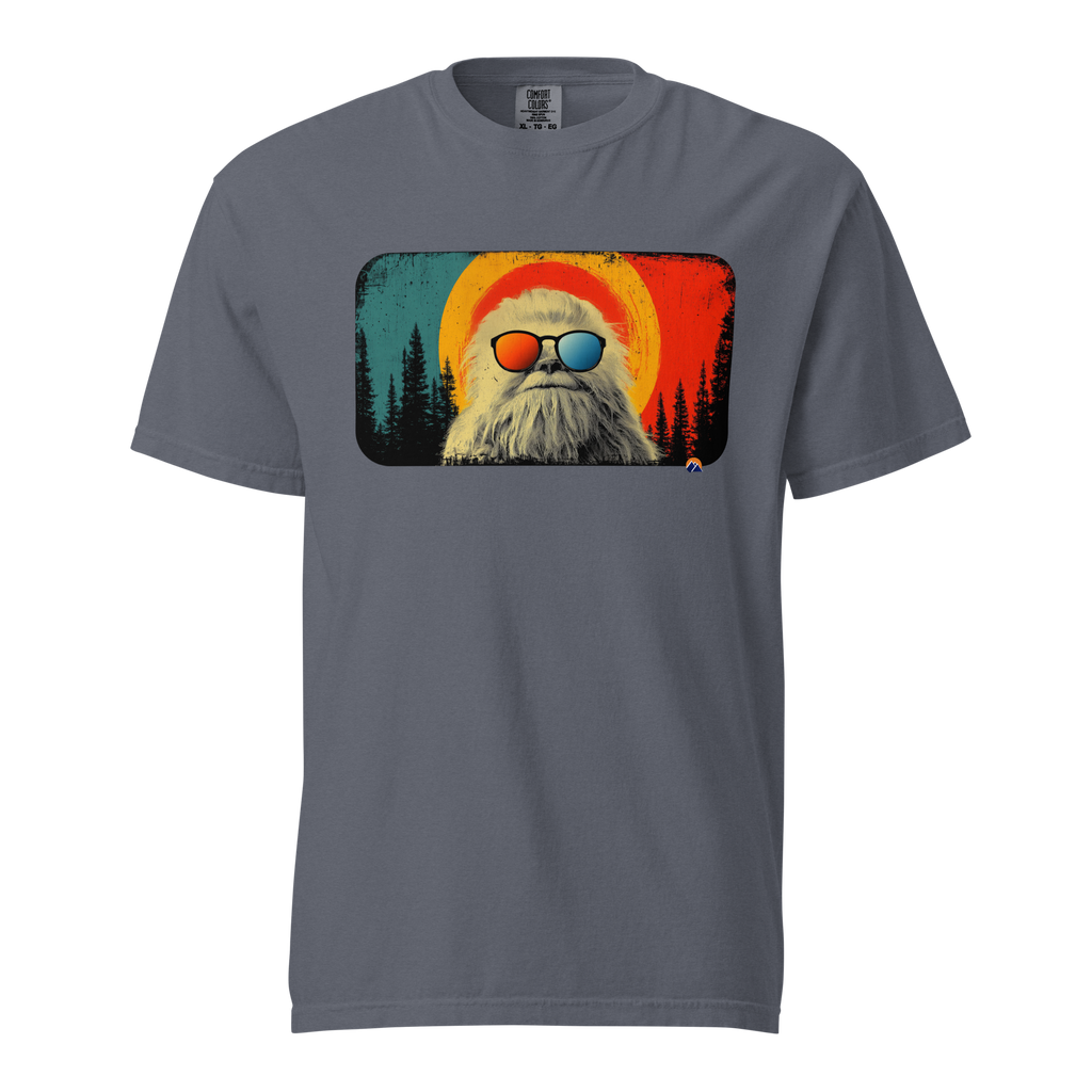 Vintage Yeti — Grin Dwellers Denim heavyweight garment-dyed tee, front view