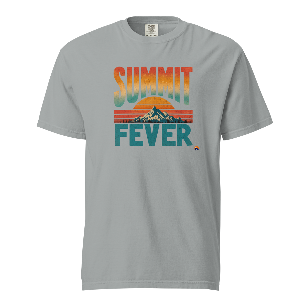 Summit Fever — Grin Dwellers Granite heavyweight garment-dyed tee, front view