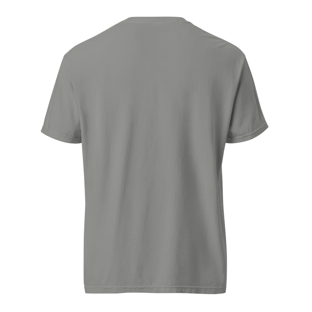The Scenic Route — Grin Dwellers Grey heavyweight garment-dyed tee, back view