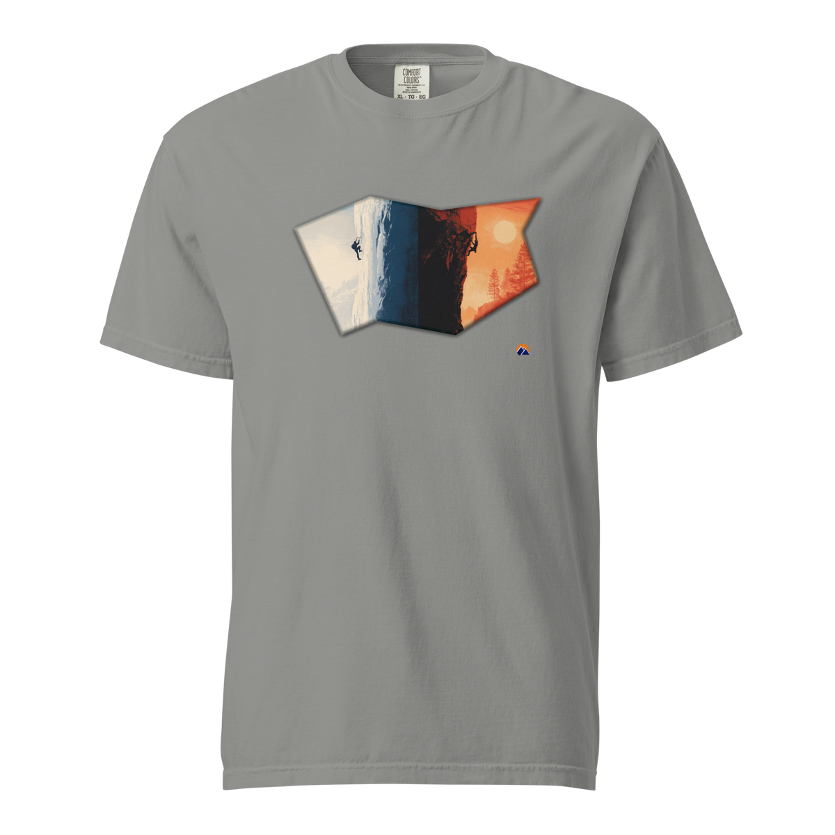Two Seasons — Grin Dwellers Grey heavyweight garment-dyed tee, front view
