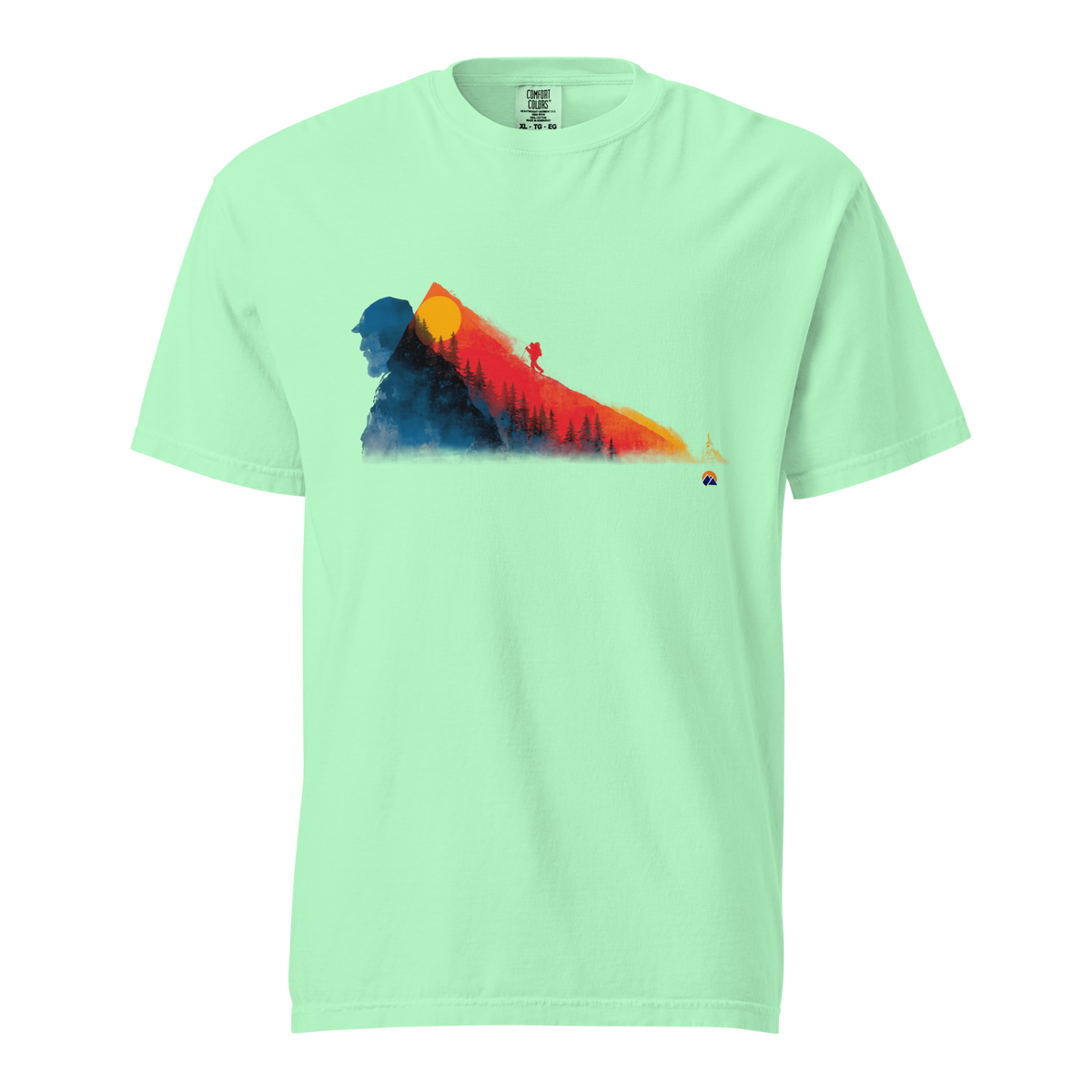 Mountain Layers — Grin Dwellers Island Reef heavyweight garment-dyed tee, front view