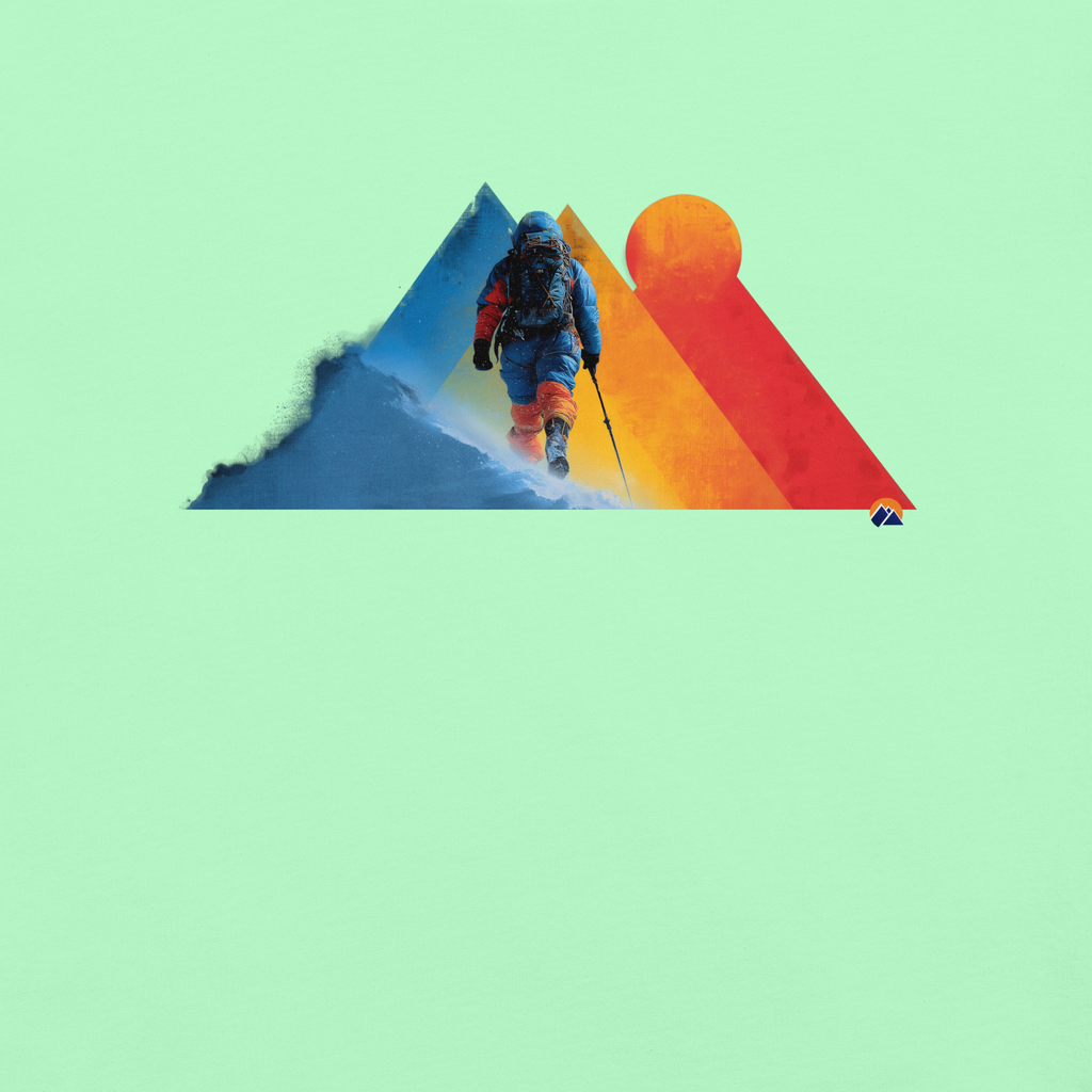 Winter Alpinist — Grin Dwellers Island Reef heavyweight garment-dyed tee, detail view
