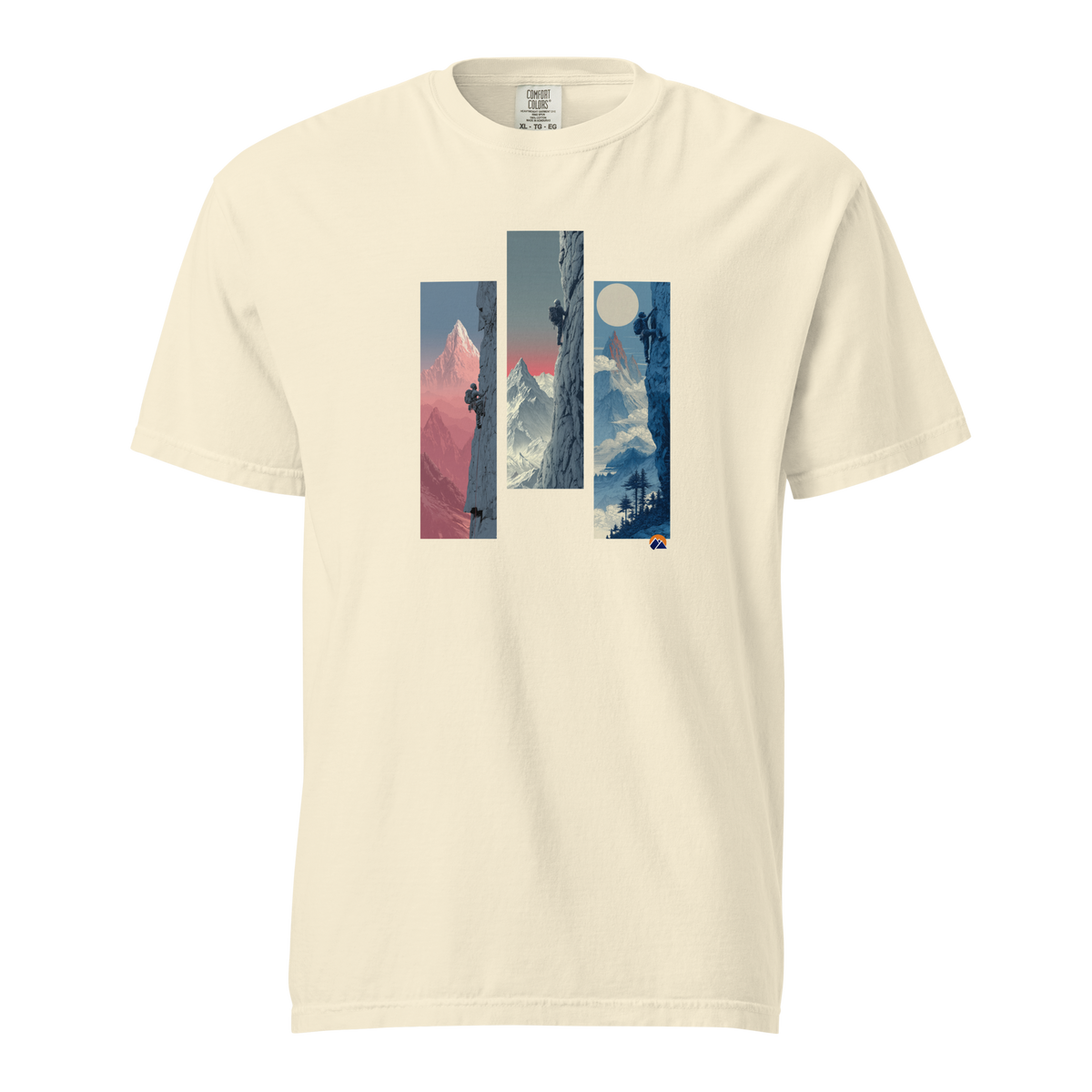 Three Walls — Grin Dwellers Ivory heavyweight garment-dyed tee, front view