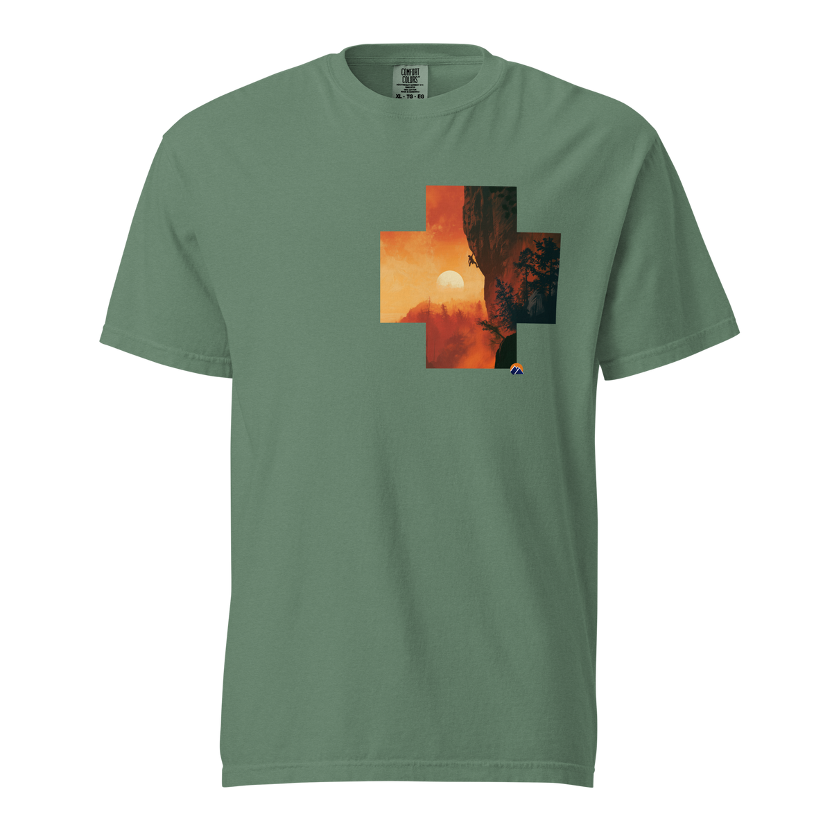 Last Pitch — Grin Dwellers Light Green heavyweight garment-dyed tee, front view