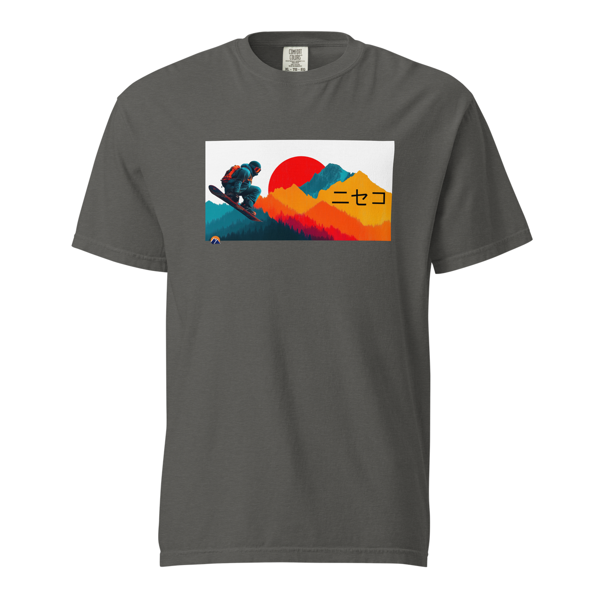 Niseko — Grin Dwellers Pepper heavyweight garment-dyed tee, front view