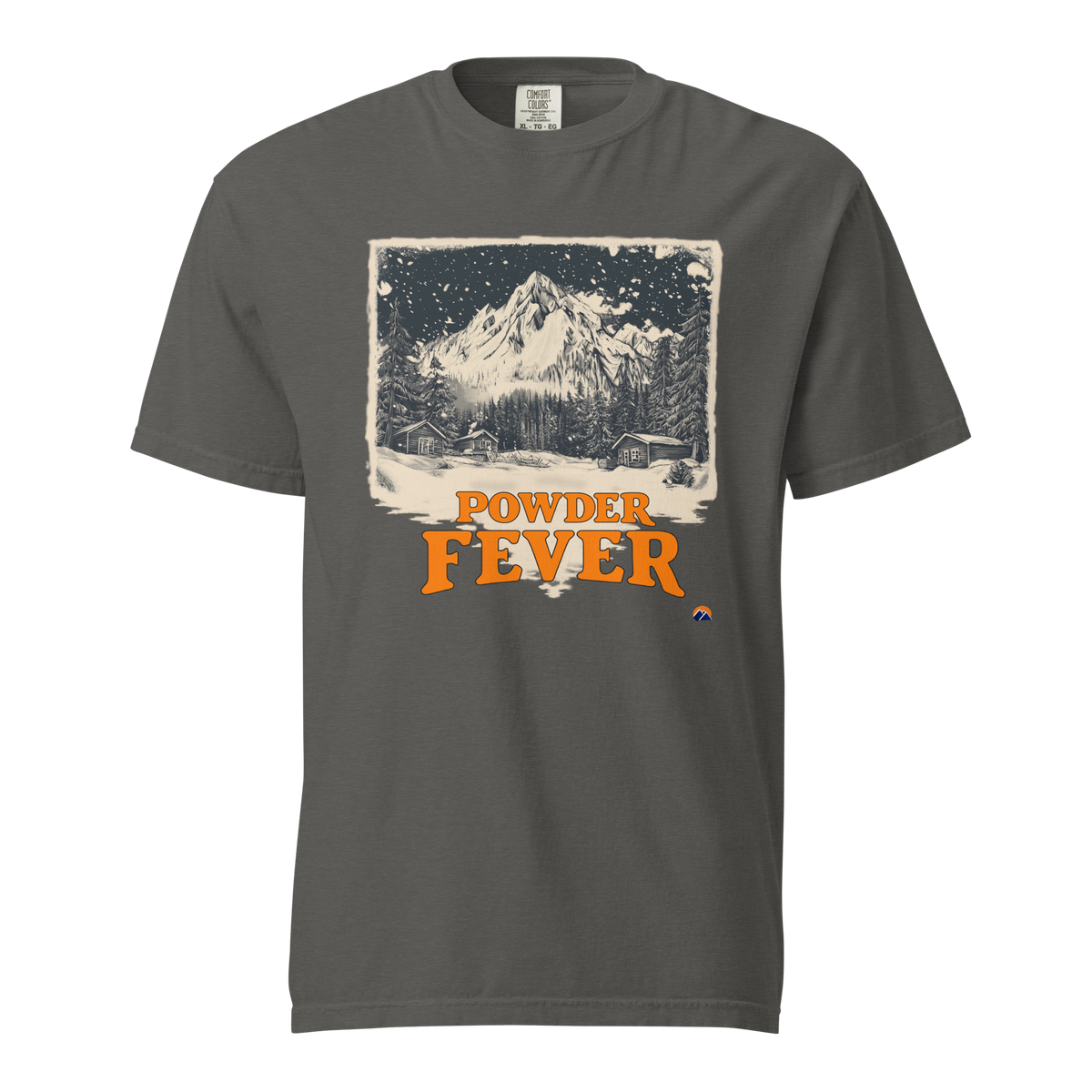 Powder Fever — Grin Dwellers Pepper heavyweight garment-dyed tee, front view