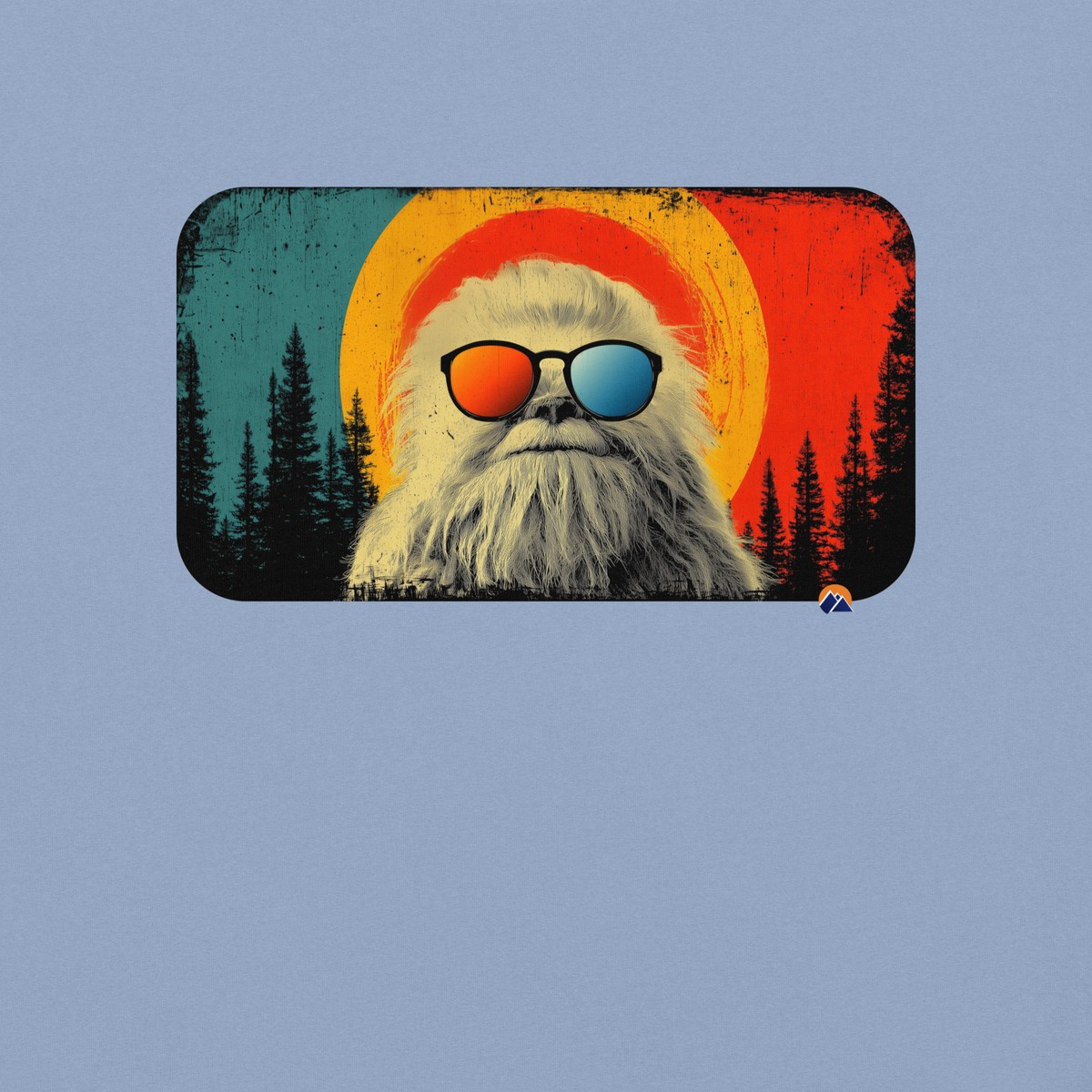 Vintage Yeti — Grin Dwellers Washed Denim heavyweight garment-dyed tee, detail view