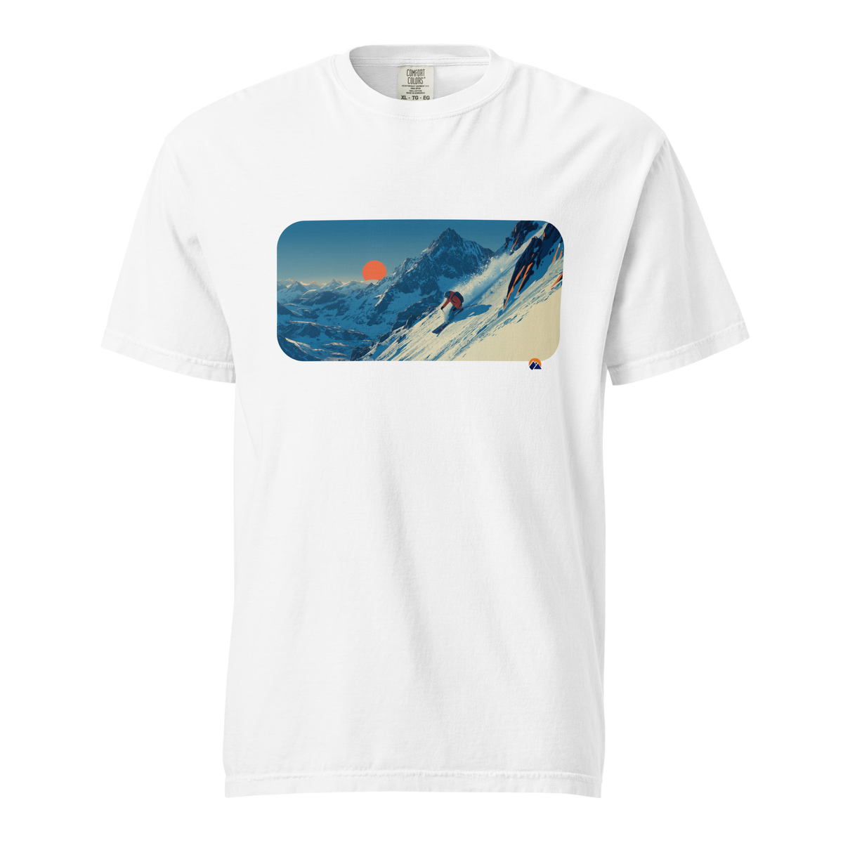Golden Run — Grin Dwellers White heavyweight garment-dyed tee, front view