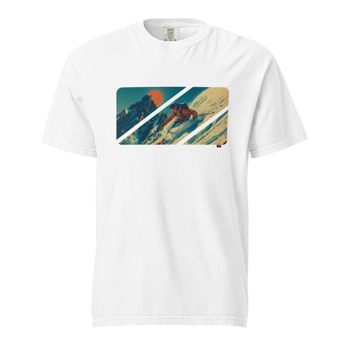 Last Light — Grin Dwellers White heavyweight garment-dyed tee, front view