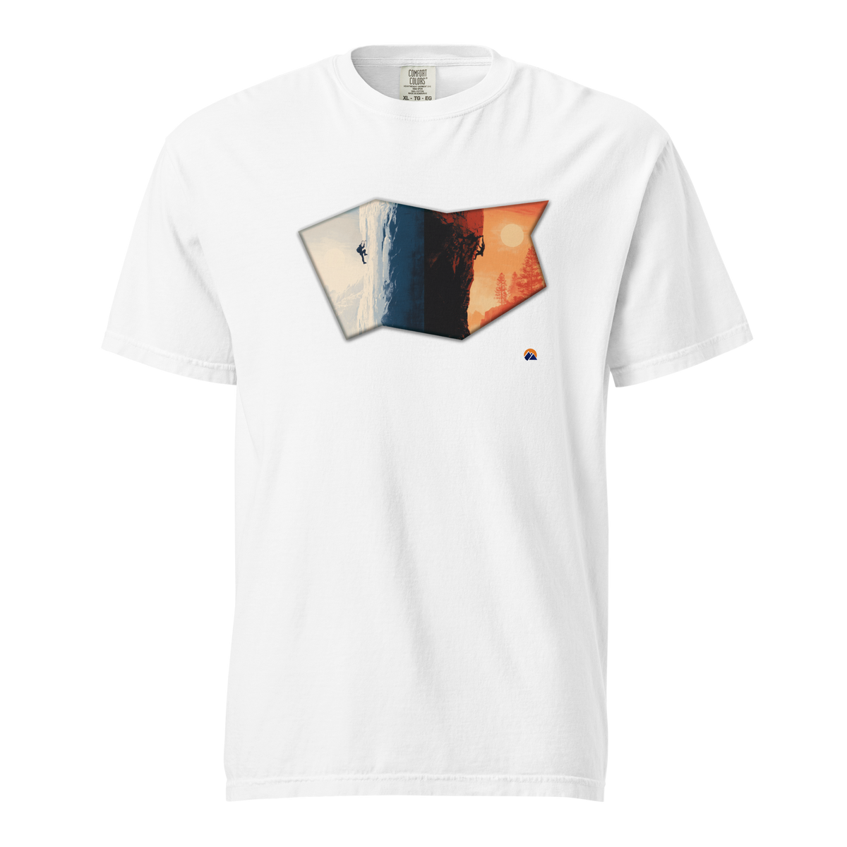 Two Seasons — Grin Dwellers White heavyweight garment-dyed tee, front view