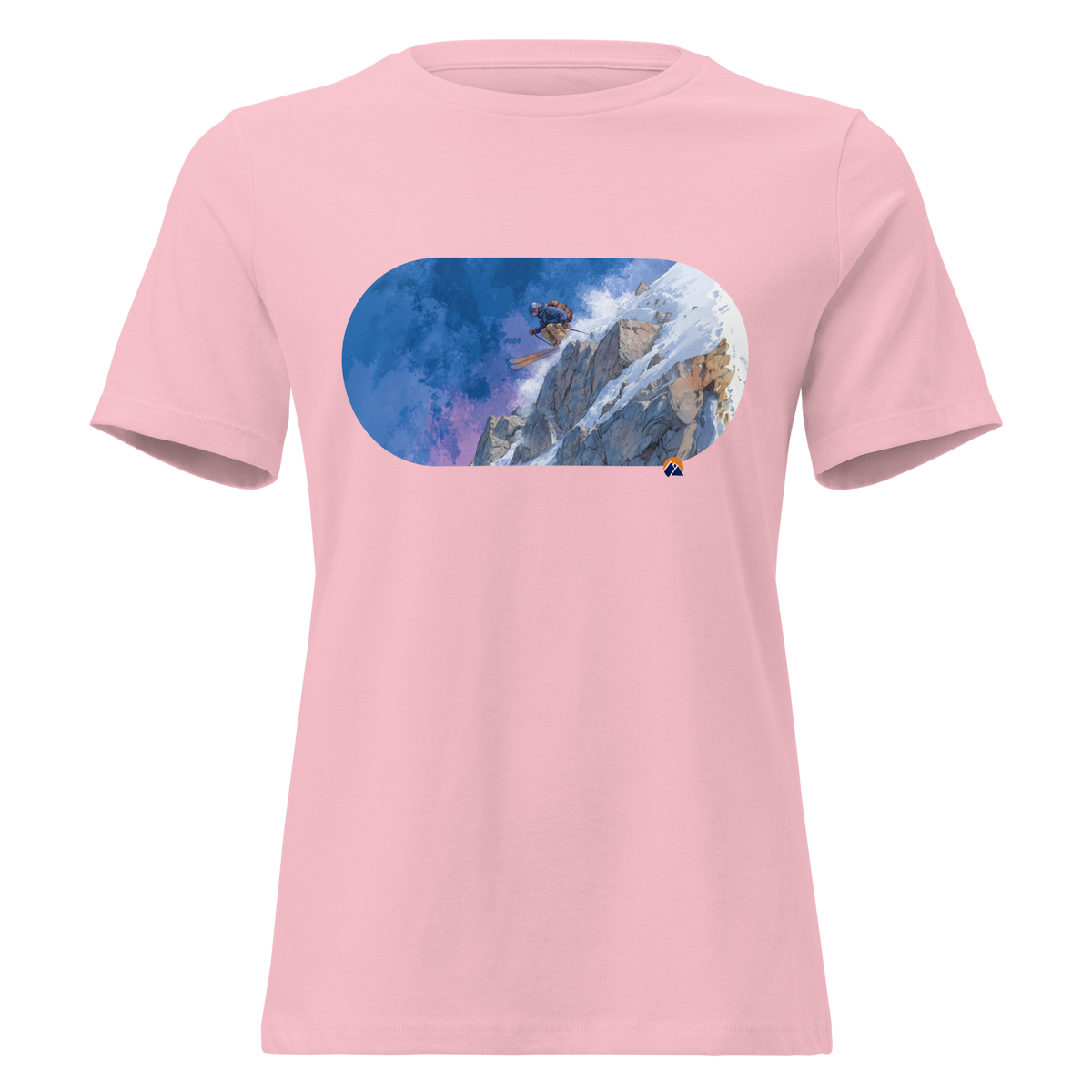 Steep & Deep — Grin Dwellers Pink women's relaxed tee, front view