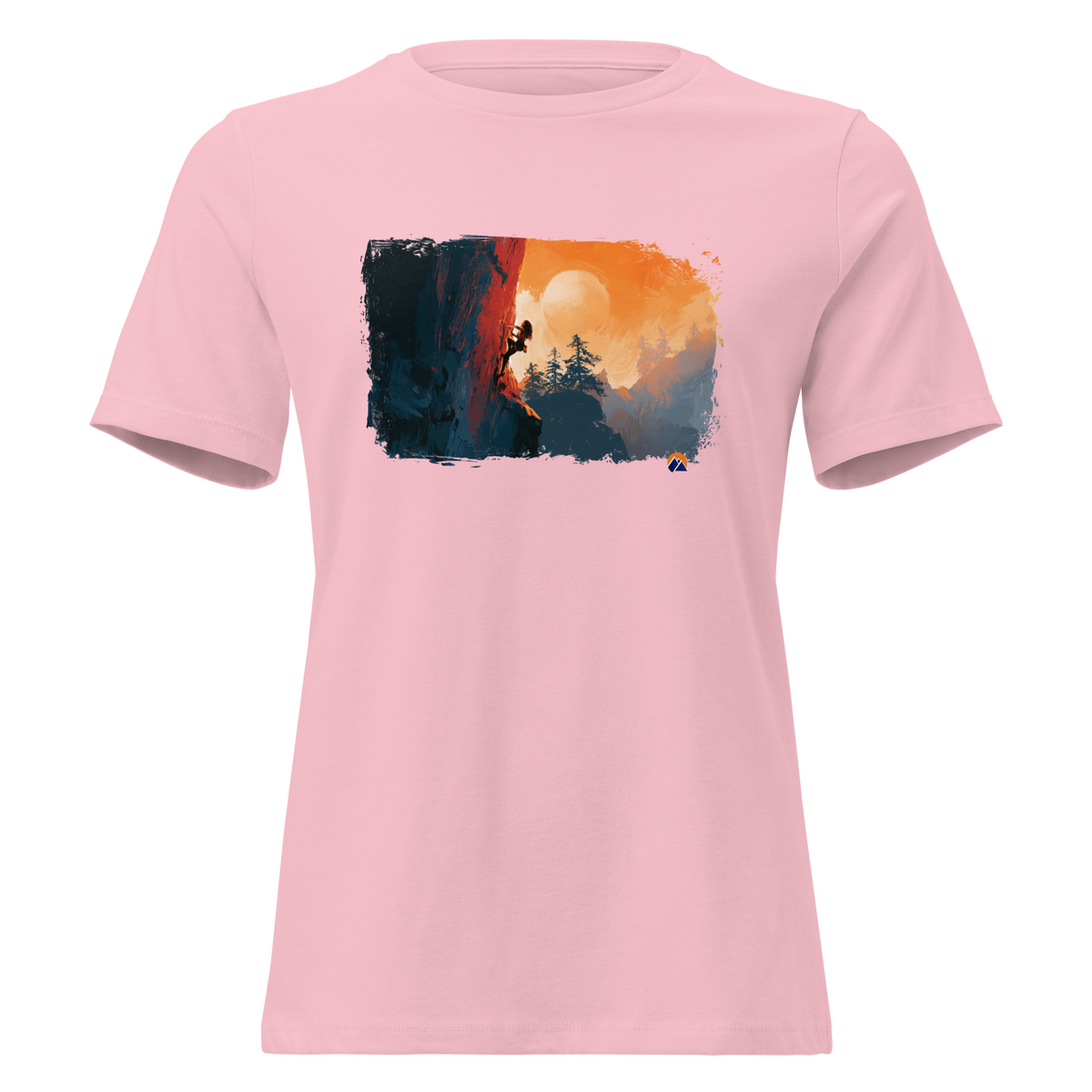 The Line — Grin Dwellers Pink women's relaxed tee, front view