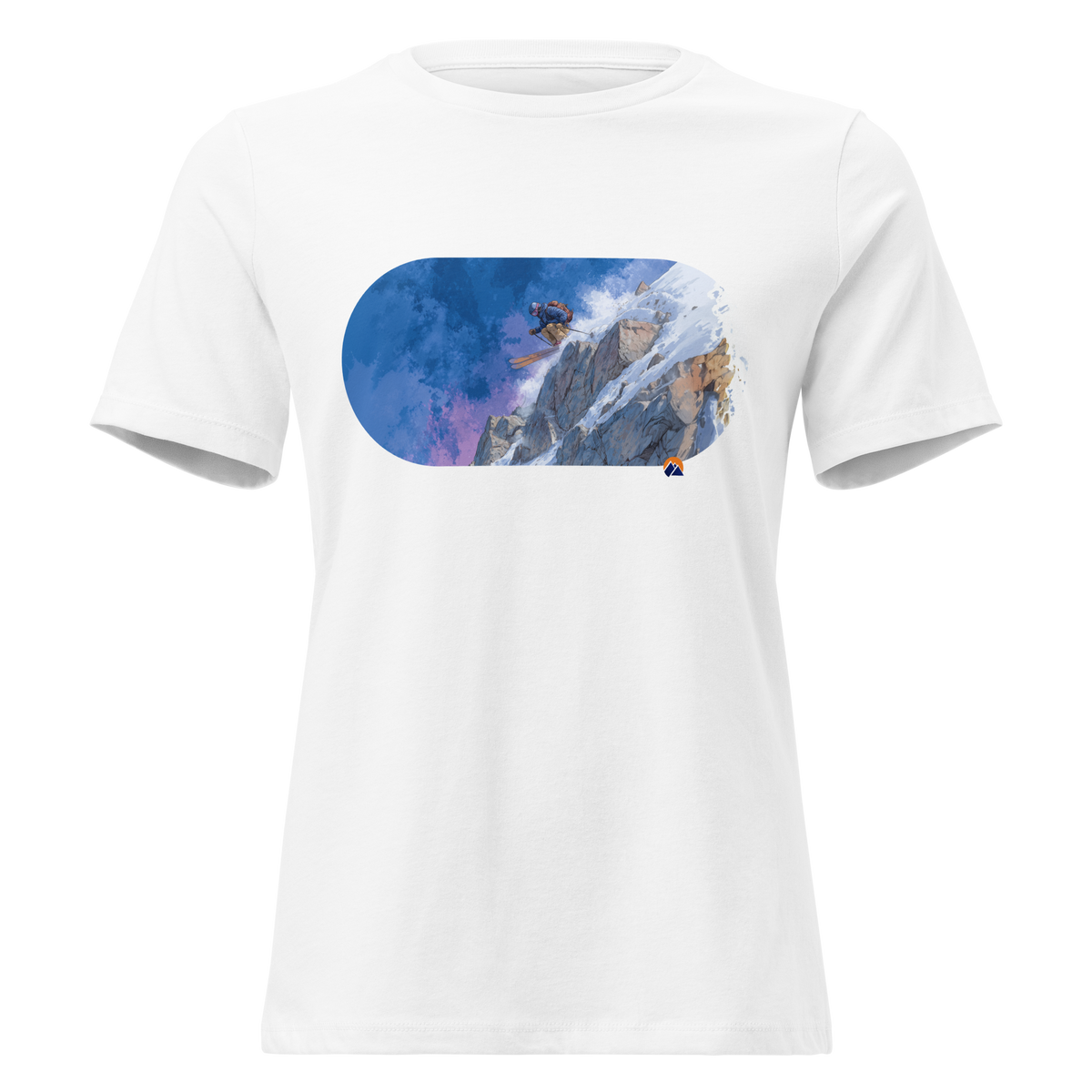 Steep & Deep — Grin Dwellers White women's relaxed tee, front view
